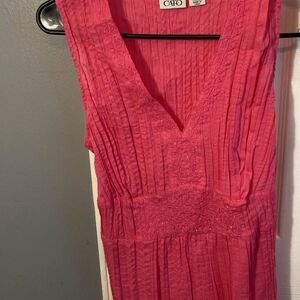 Cato sparkly, pink sleepless, top with tie in the back size M